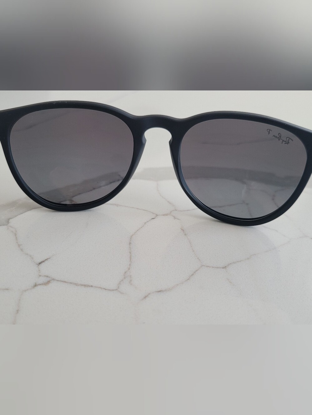 Ray-Ban Women's Matte Black Erika Sunglasses - Polarized Smoke Lenses - Picture 5 of 11